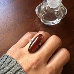 Red quartz ring